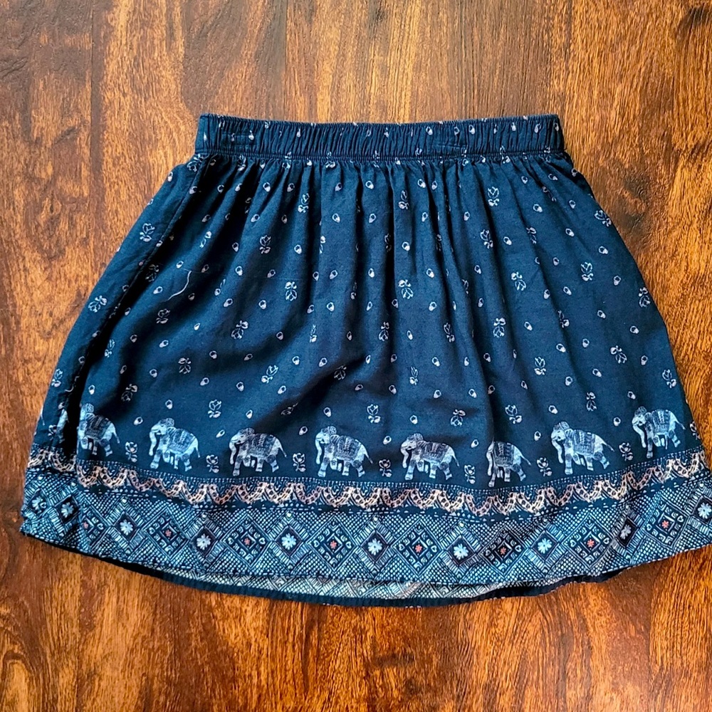 Abercrombie Kids blue skirt with elephants